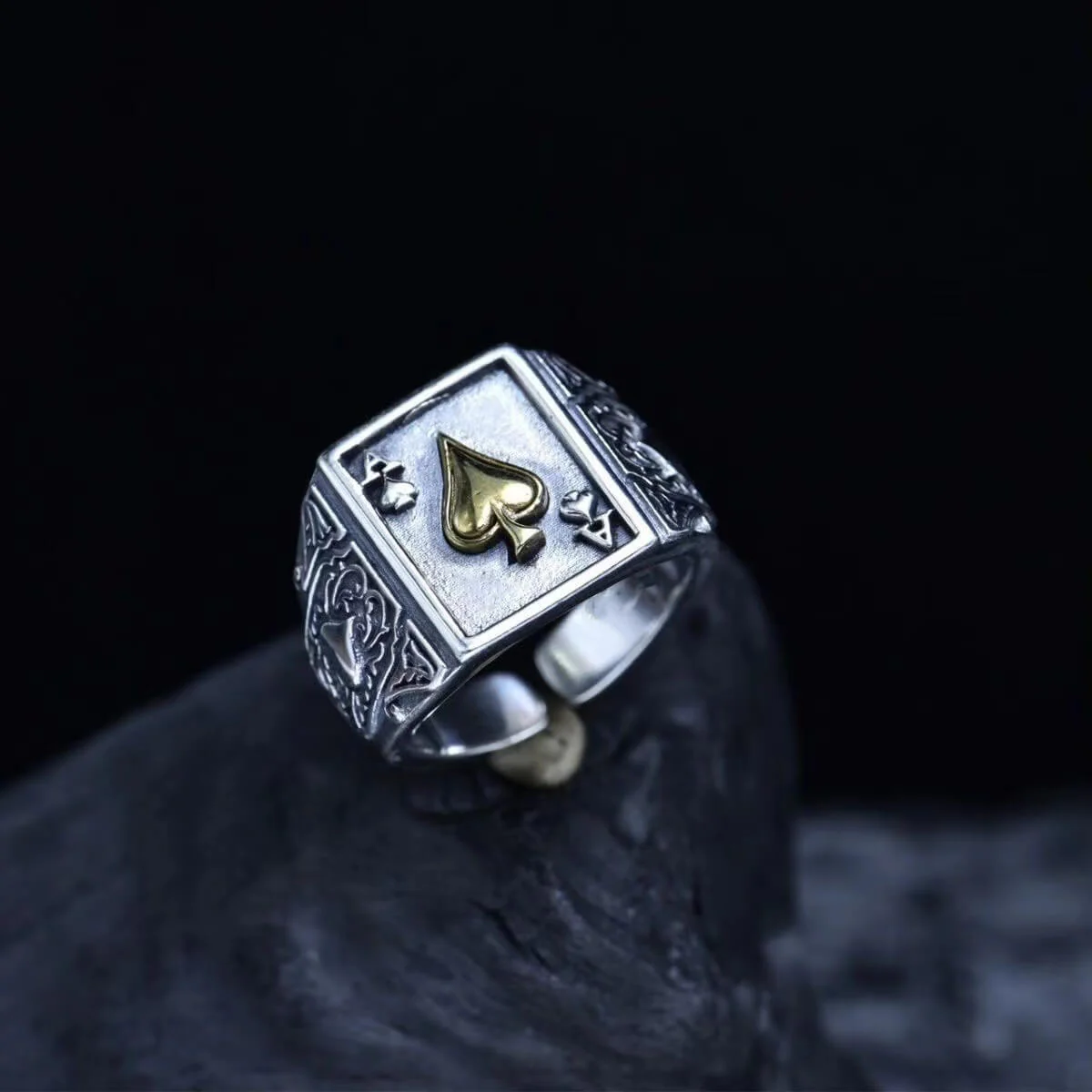 10g 16mm Ace Men's Sterling Silver Ring – Bold and Stylish Jewelry - Image 4