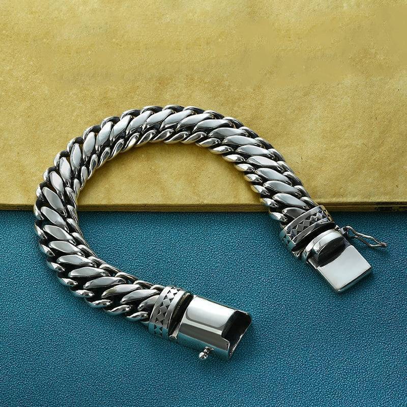 13mm Wide Cuban Curb Chain Men's Bracelet – Heavy Sterling Silver Jewelry - Image 4