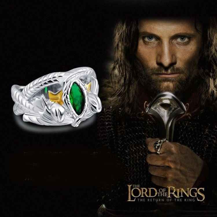 925 Sterling Silver Aragorns Ring of Barahir Silver from The Lord of The Rings, Two Snake Crown Ring, Aragorn King Of Gondor - Image 6