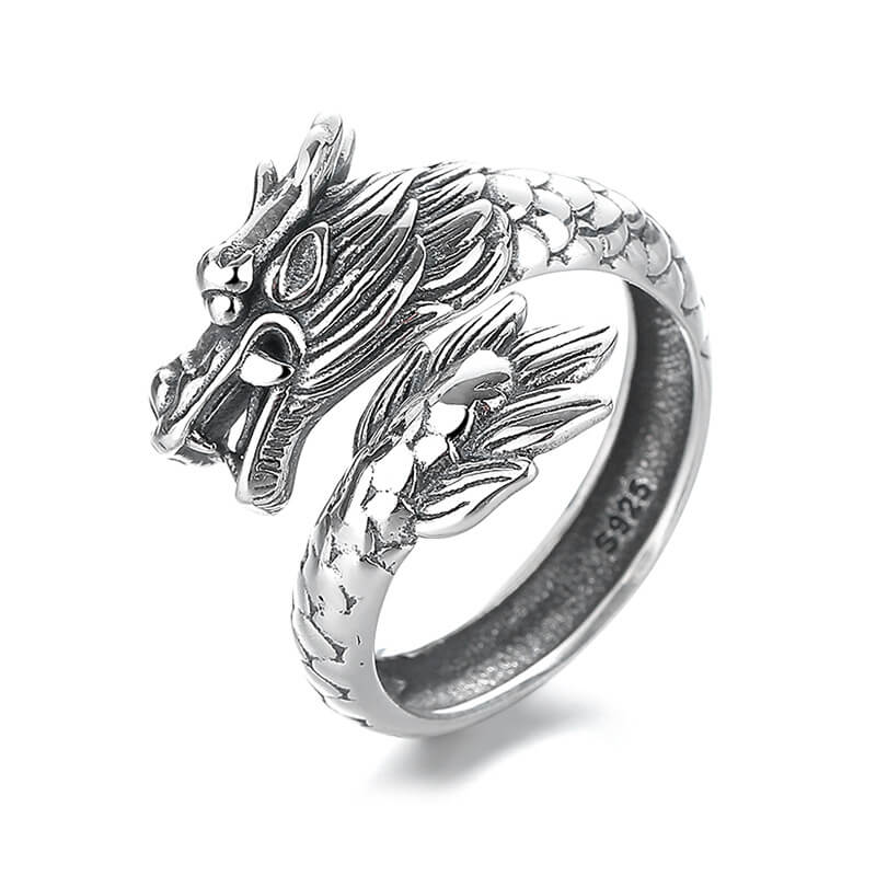 Vintage 3D Dragon Totem Open Ring - Image 3