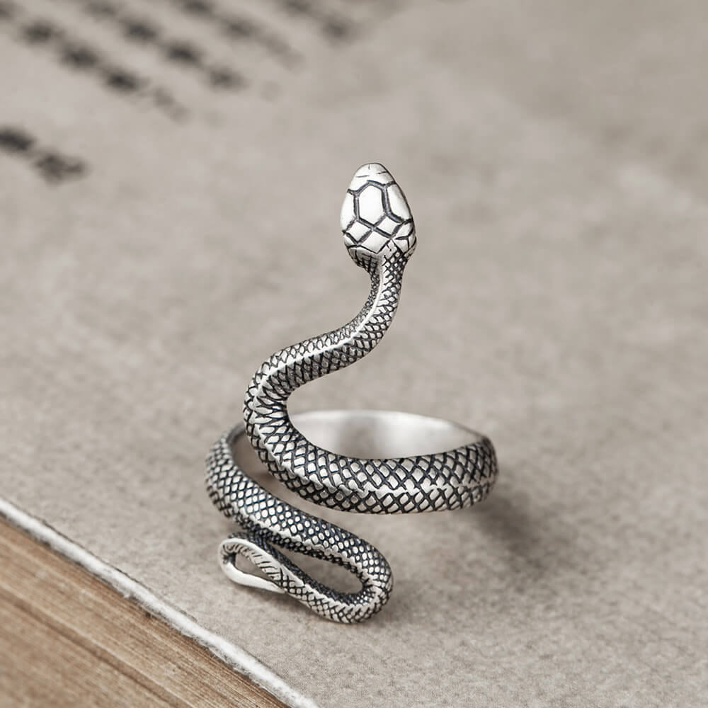 Snake-shaped Adjustable Open Ring - Image 5