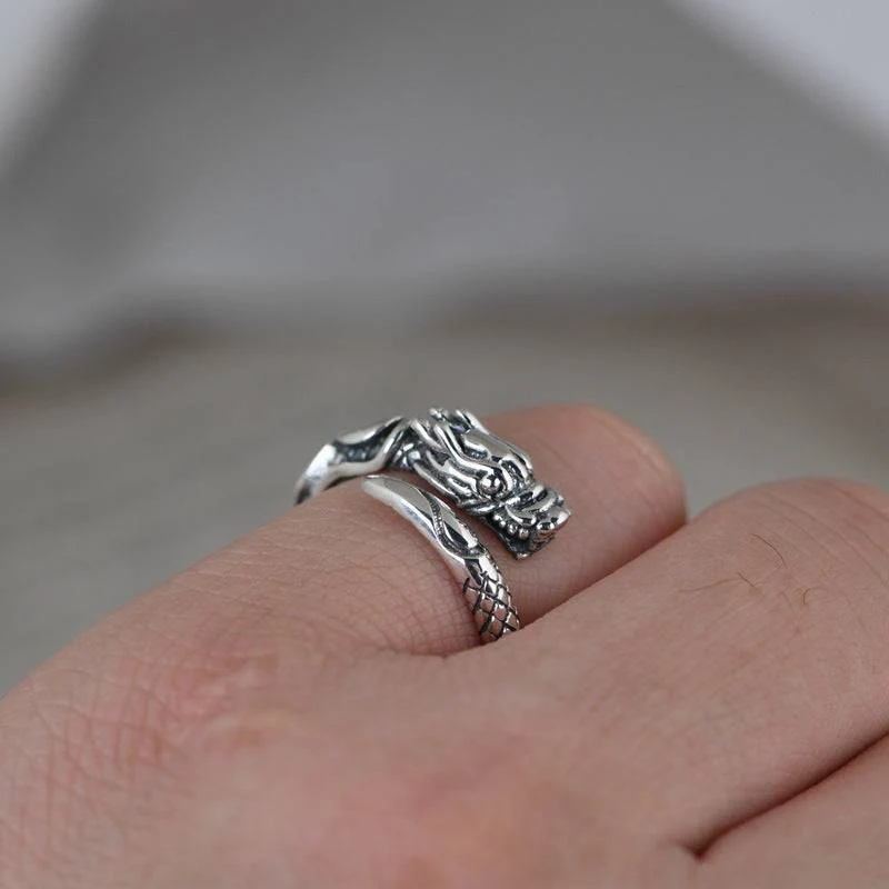 Vintage Distressed Dragon Ring - Image 4
