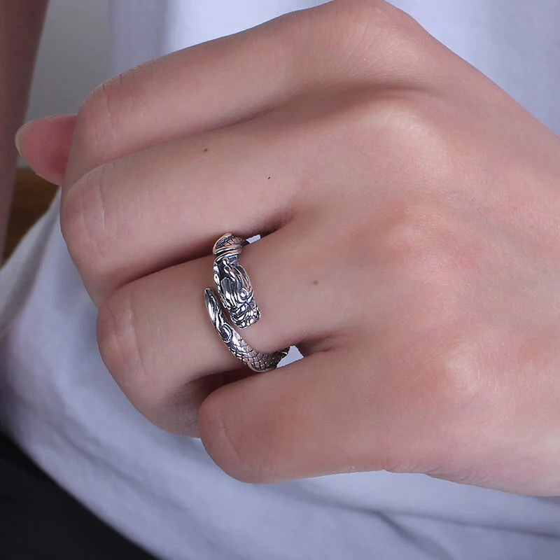 Vintage Distressed Dragon Ring - Image 5