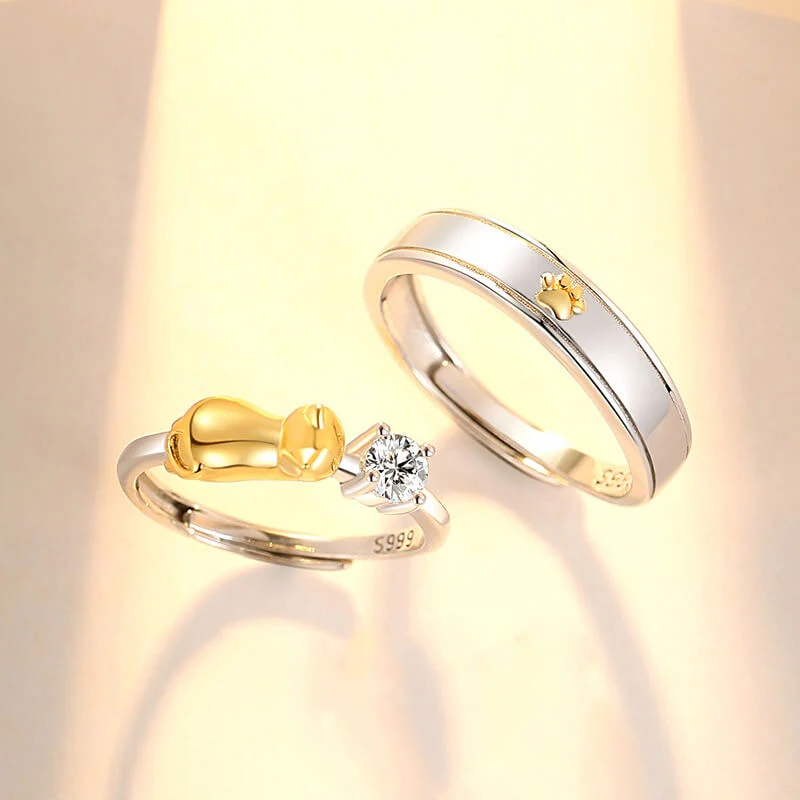 Adorable Kitten & Paw Matching Rings - Image 4