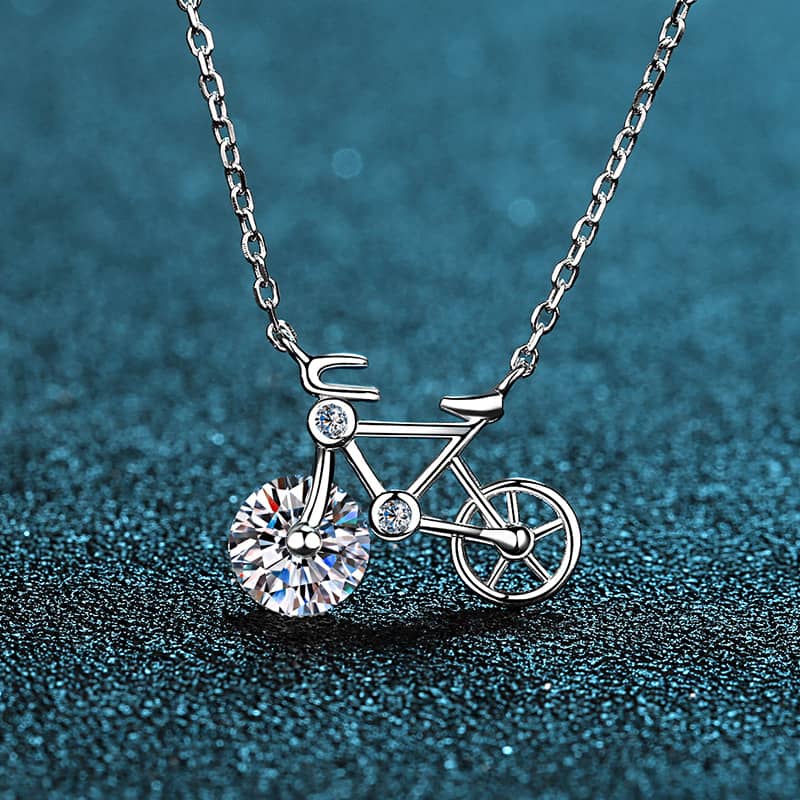 Bicycle Necklace - CZ or Moissanite - Image 3