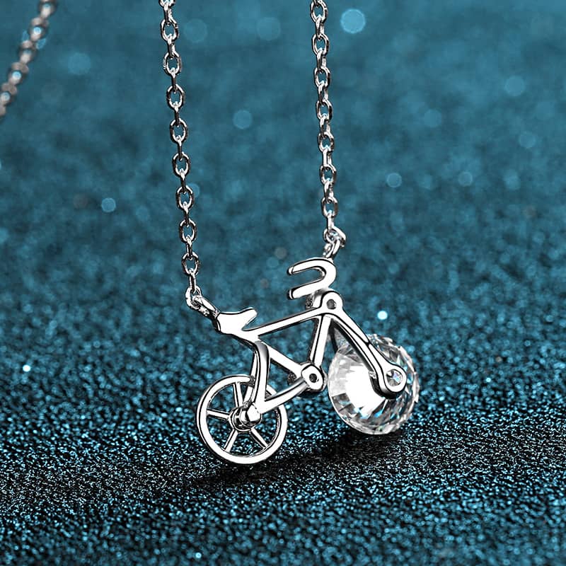 Bicycle Necklace - CZ or Moissanite - Image 4