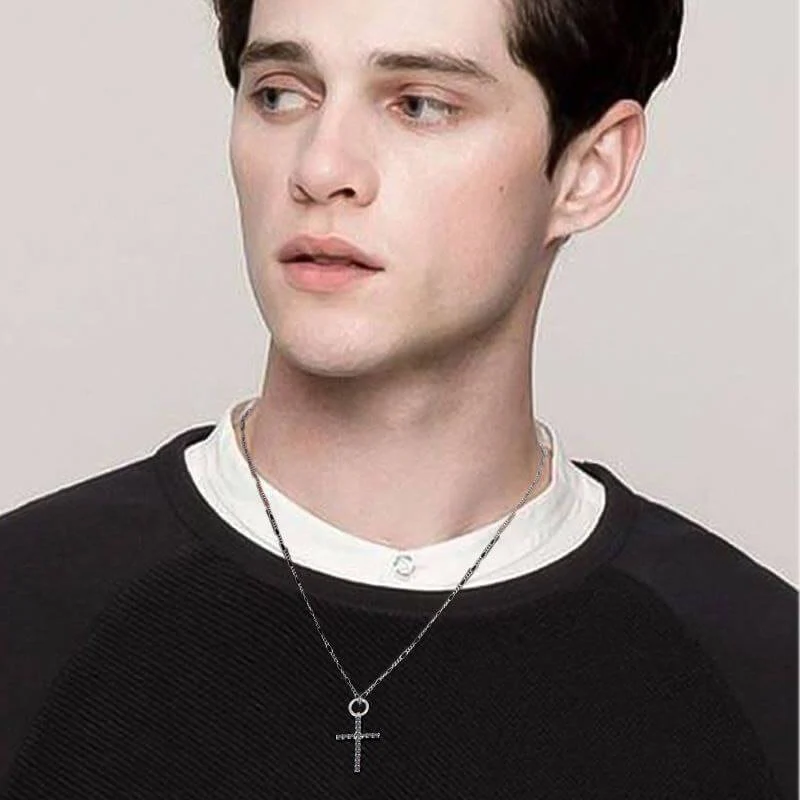 Cross Pendant Moissanite Necklace - Image 3