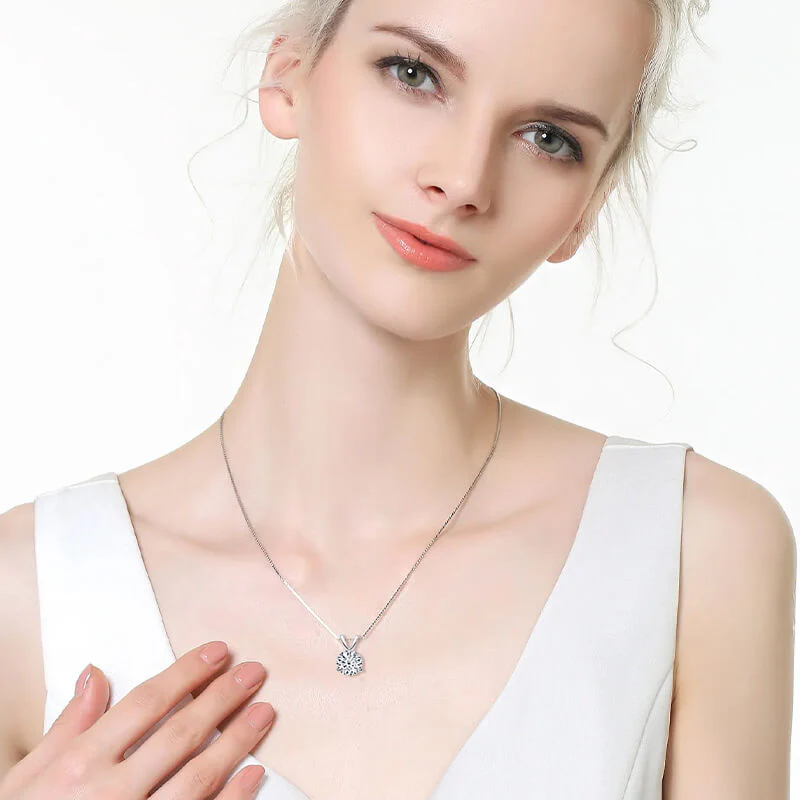 Classic Three Prong Minimalist Moissanite Necklace - Image 3