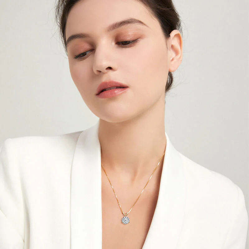 Classic Three Prong Minimalist Moissanite Necklace - Image 4