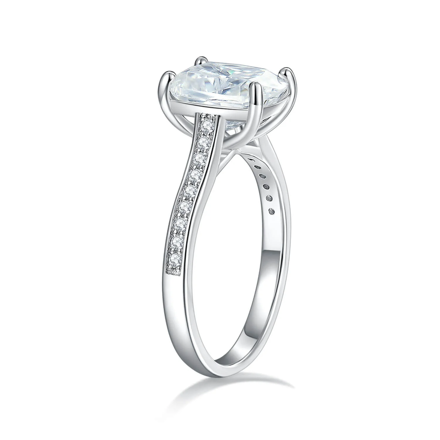 Cushion Cut 3.0ct Moissanite Wedding Band - Image 3