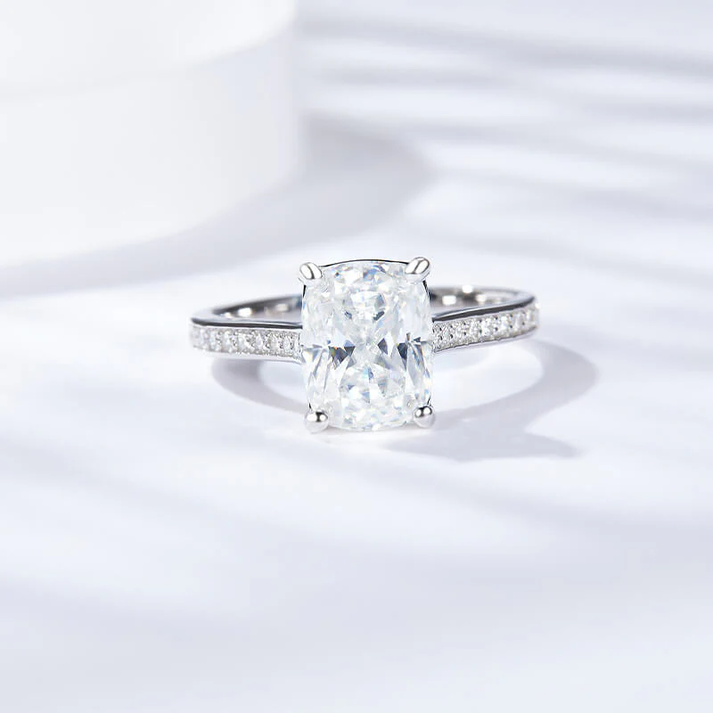 Cushion Cut 3.0ct Moissanite Wedding Band - Image 4