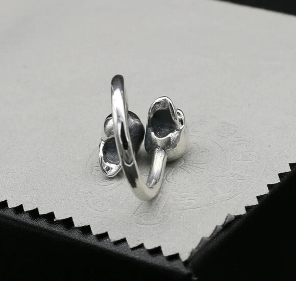 Silver Skull Ring - Single or Double Head - Image 5