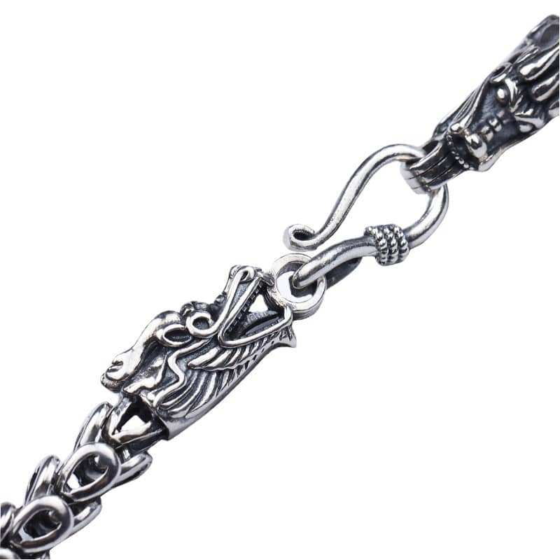 Dragon Head Mens Silver Chain Necklace - Image 5
