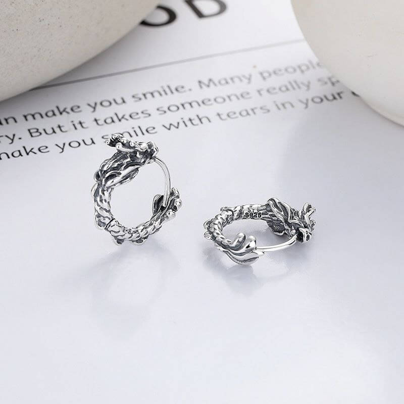 Dragon Hoop Unisex Earrings - Image 4