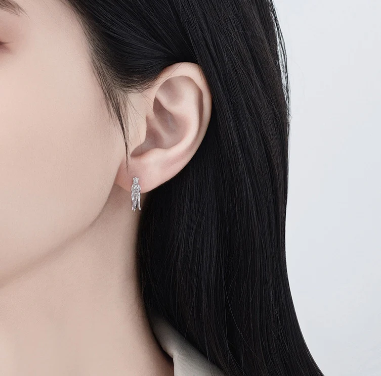 Sterling Silver Dragon Hoop Earrings - Mythical Dragon Jewelry - Image 6