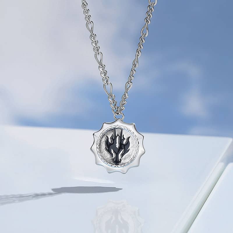 Dragon Soaring Silver Pendant Necklace and Bracelet Set - Image 5