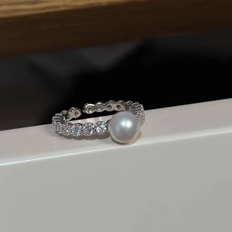 Freshwater Pearl & CZ Ring - Image 5