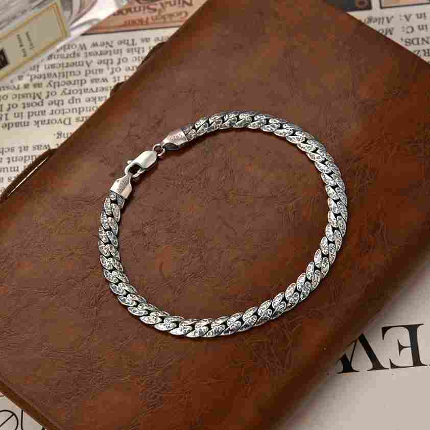 Hammered Flat Snake Bone Bracelet - Image 5