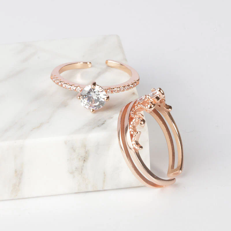 Crown Sterling Silver Rings for Women - Silver or Rose Gold - Image 4