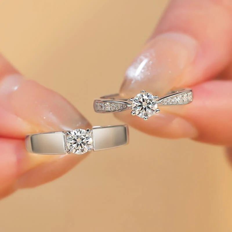 Moissanite Classic Engagement Ring Set - Image 3