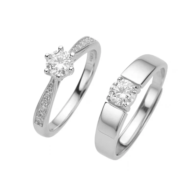 Moissanite Classic Engagement Ring Set - Image 5