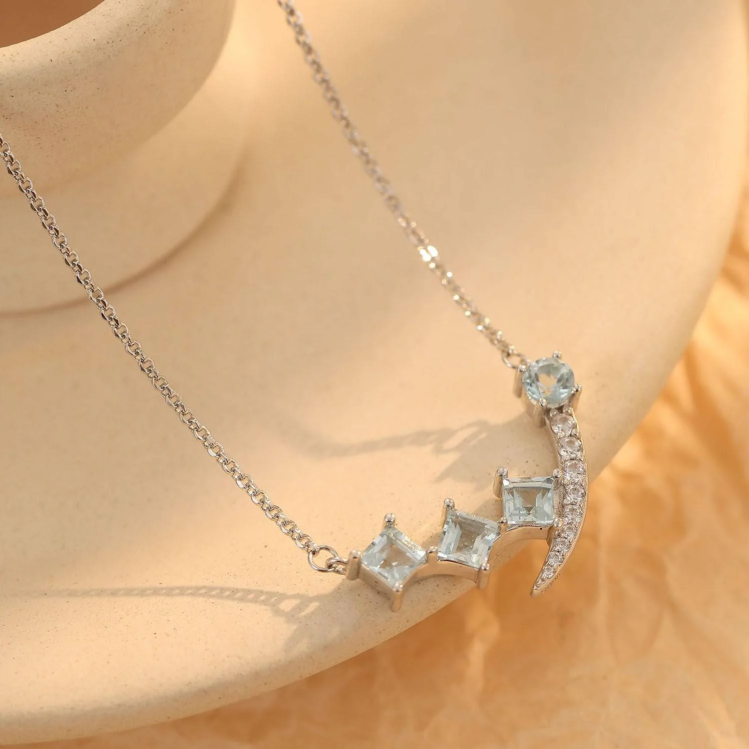 Natural Topaz Smiling Necklace - Image 3