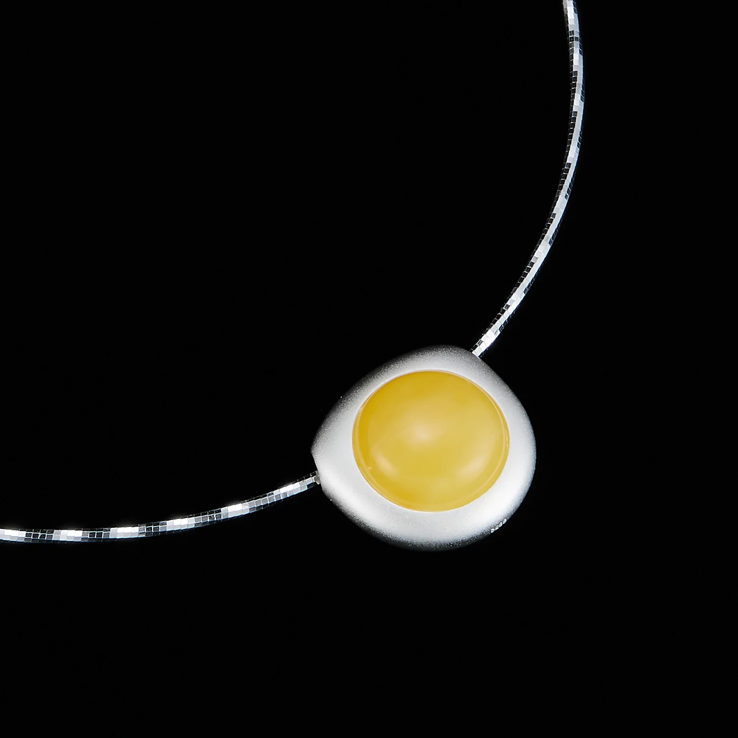 Natural Yellow Beeswax Bead Minimalist Necklace - Image 4