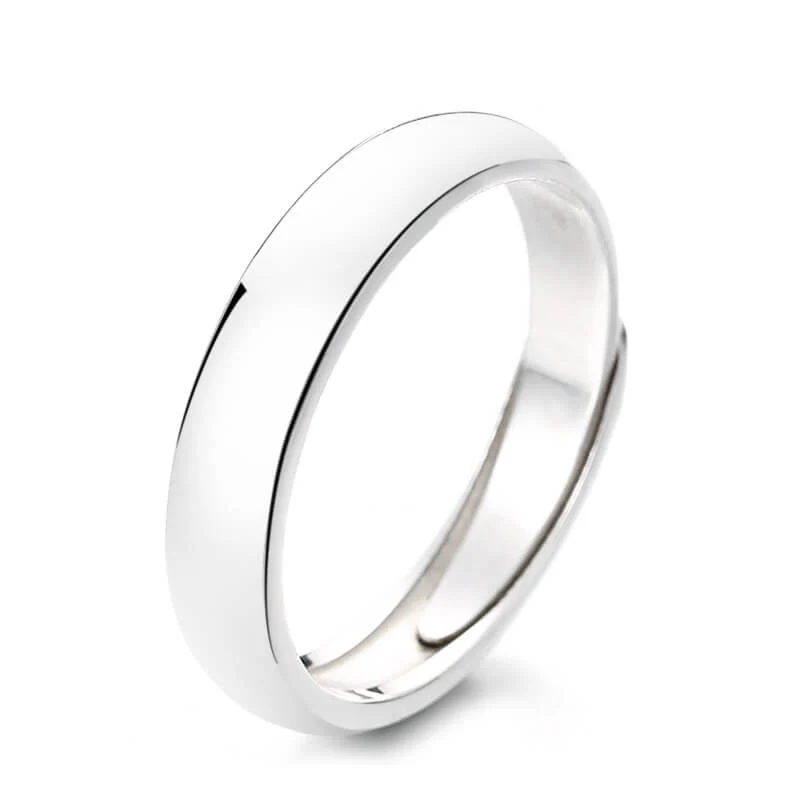 Minimalist Frosted and Polished Couple Rings - Image 5