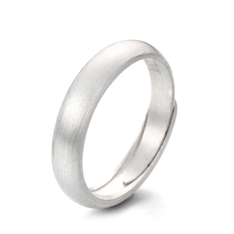 Minimalist Frosted and Polished Couple Rings - Image 6