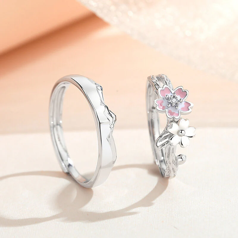 Sakura & Mountain Matching Rings - Image 4