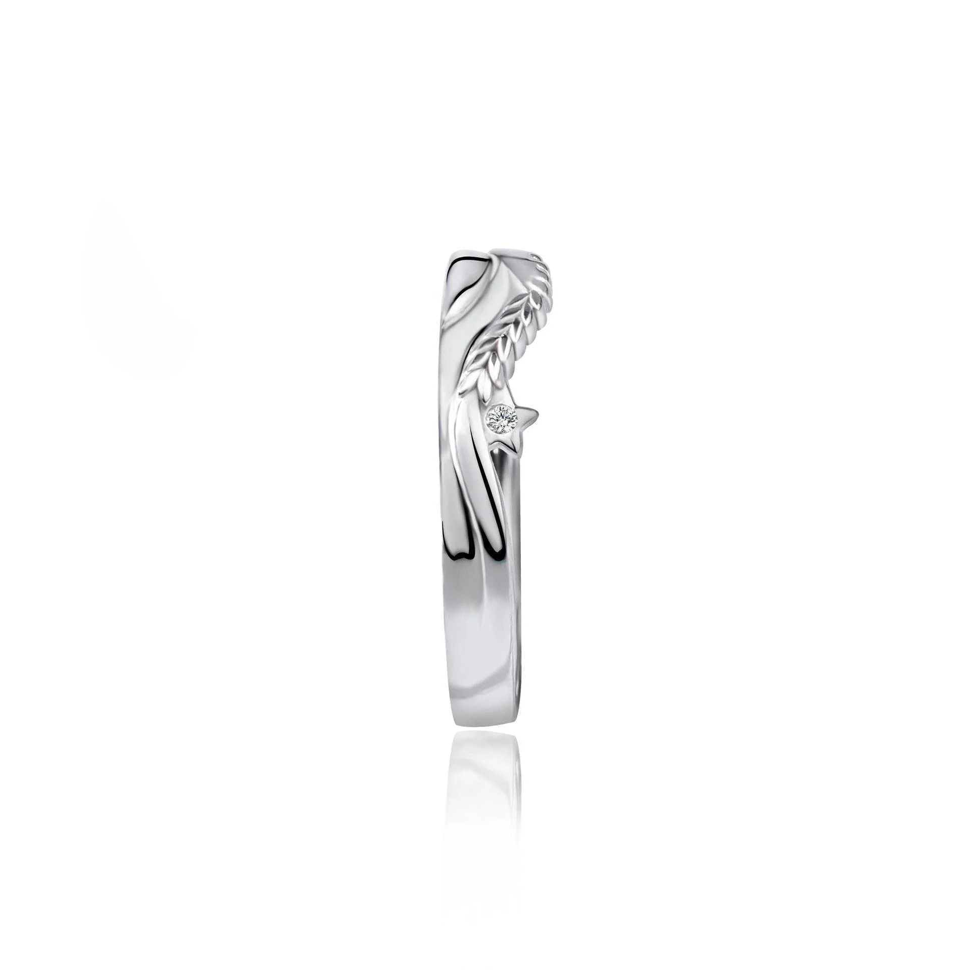 Starry Sea Wheat Ear Couple Rings - Image 3