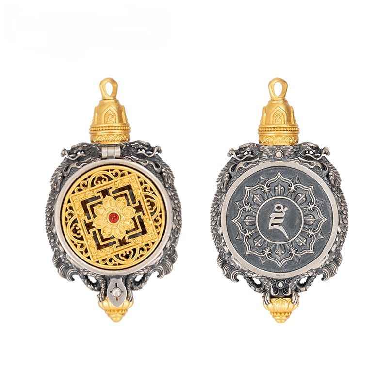 Tibetan Yellow God of Wealth Pendant - Flip for Luck, Wear the Yellow God - Image 4
