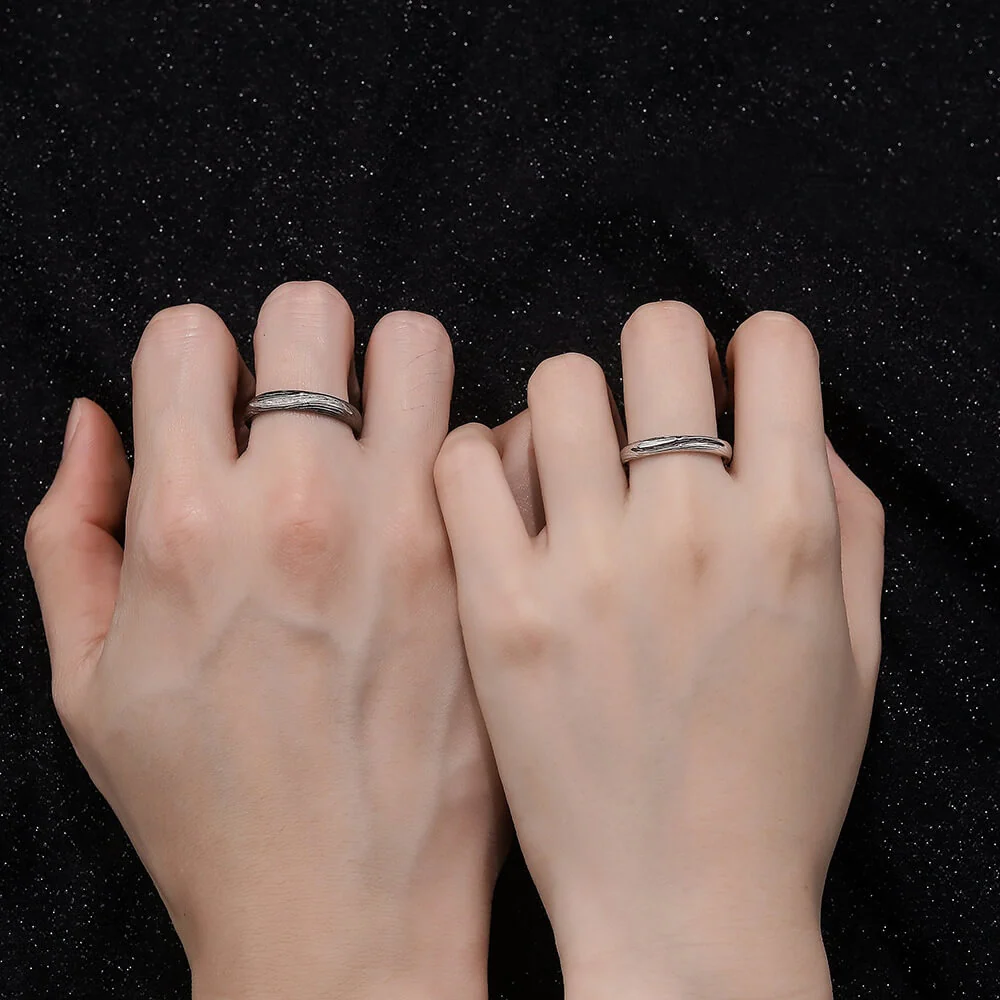 Until We're Gray Together Brushed Finish Matching Rings - Image 3
