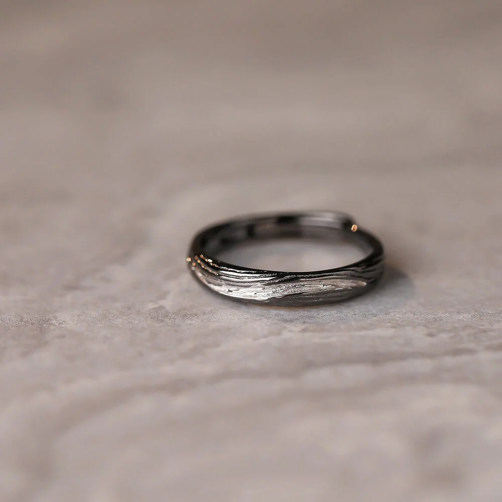 Until We're Gray Together Brushed Finish Matching Rings - Image 5